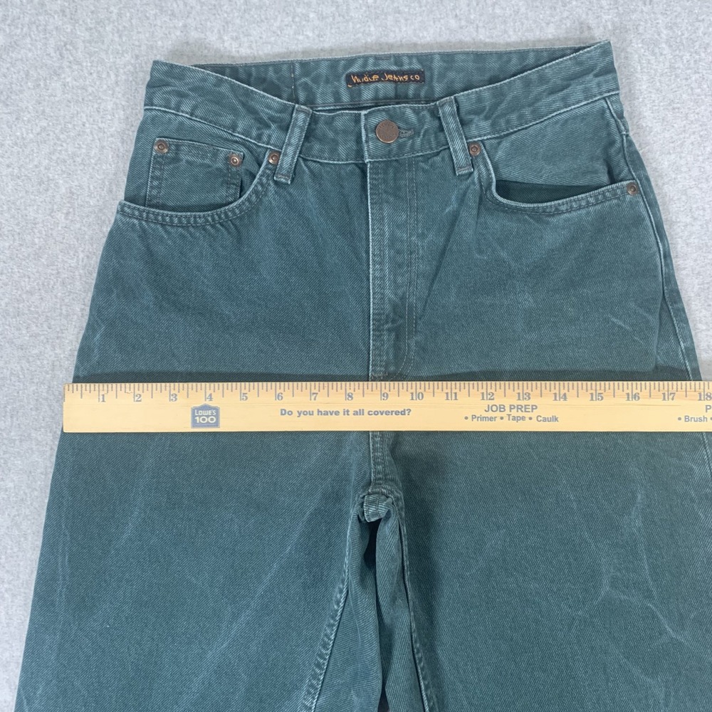 Nudie Jeans Clean Eileen Womens 27 Racing Green Wide Leg High Rise Denim Pants - Picture 11 of 14